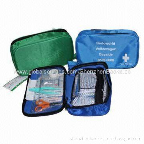 Medical first aid kit, for car tourism traveling, with side grab for your safety